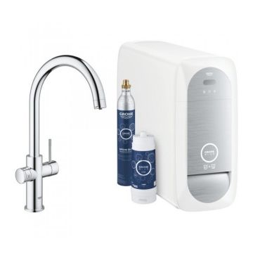 Baterie Grohe Blue Home crom cu sistem de filtrare, racire si acidulare a apei