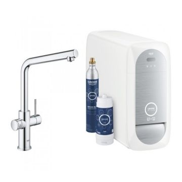 Baterie Grohe Blue Home crom, cu sistem de filtrare, racire si acidulare a apei