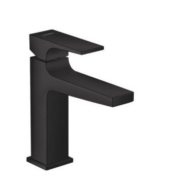 Baterie lavoar Hansgrohe Metropol 110 cu ventil push-open, negru mat