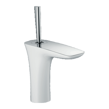 Baterie lavoar Hansgrohe PuraVida 110 cu ventil push-open alb-crom