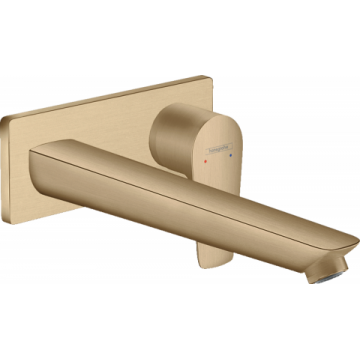 Baterie lavoar Hansgrohe Talis E cu pipa 225 mm, montaj incastrat, bronz periat