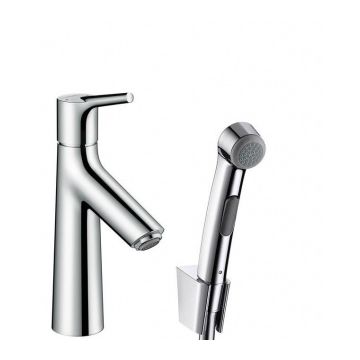 Baterie lavoar monocomanda Hansgrohe Talis S cu dus tip bideu si ventil push-open