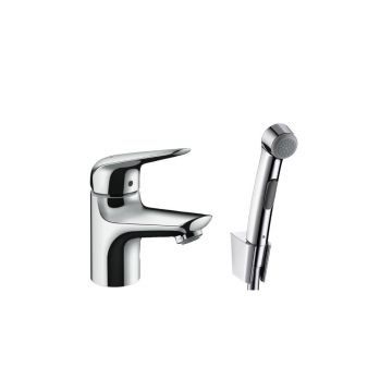 Baterie lavoar Hansgrohe Novus 70 cu dus igiena intima crom lucios