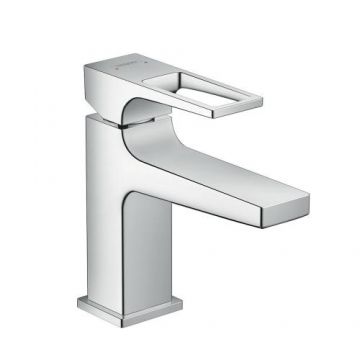 Baterie lavoar cu maner decupat si ventil push-open Hansgrohe Metropol crom