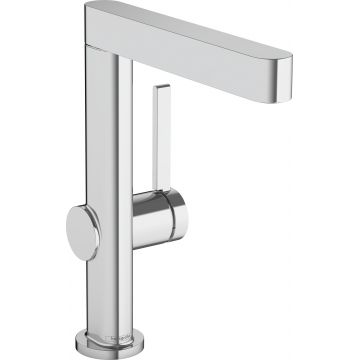 Baterie lavoar Hansgrohe Finoris 230 cu pipa rotativa ventil push-open crom