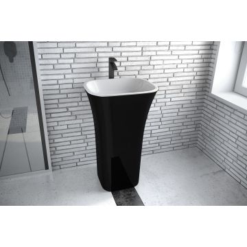 Lavoar free-standing Besco Assos Black & White 40x50x85cm compozit mineral negru