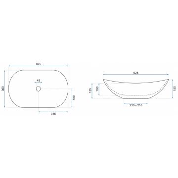 Lavoar Royal Lava Marmura ceramica sanitara - 62,5 cm