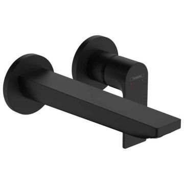 Baterie cu ventil pentru lavoar Hansgrohe Rebris E pipa 200 mm Negru Mat