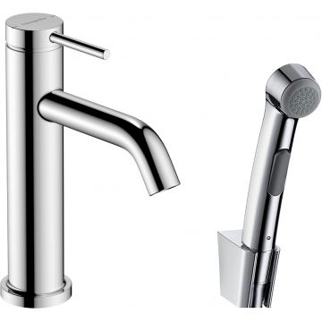 Baterie lavoar Hansgrohe Tecturis S 110 EcoSmart+ cu dus tip bideu pentru igiena intima fara ventil crom