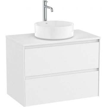Dulap baza Roca Ona cu doua sertare 80cm pentru lavoar pe blat alb mat