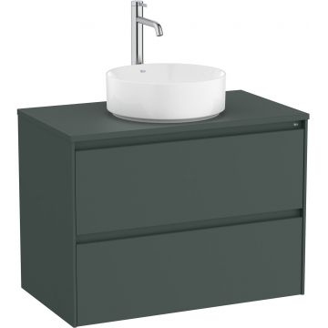 Dulap baza Roca Ona cu doua sertare 80cm pentru lavoar pe blat verde mat