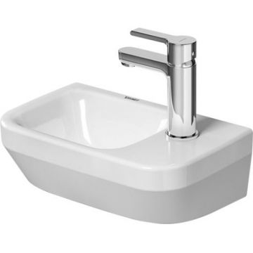 Lavoar asimetric Duravit DuraStyle 36x22cm orificiu baterie dreapta fara preaplin WonderGliss alb