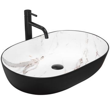 Lavoar ceramic pentru blat Rea CLEO BLACK AIAX MATT