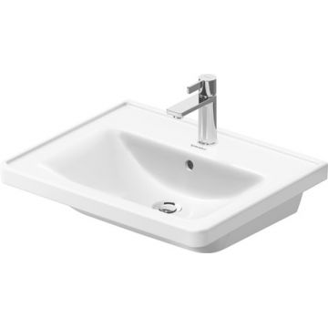 Lavoar Duravit D-Neo 60x48cm WonderGliss montare pe mobilier finisaj suplimentar alb