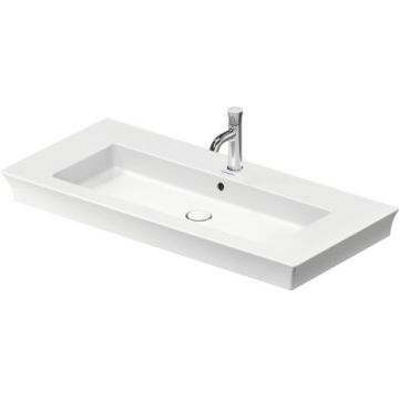 Lavoar Duravit White Tulip 105cm WonderGliss montare pe mobilier ventil ceramic alb