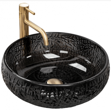 Lavoar pe blat Rea Ice 42 cm Negru