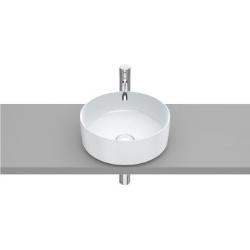 Lavoar tip bol Roca Inspira Round 370x37mm fara orificiu baterie fara preaplin montare pe blat perla