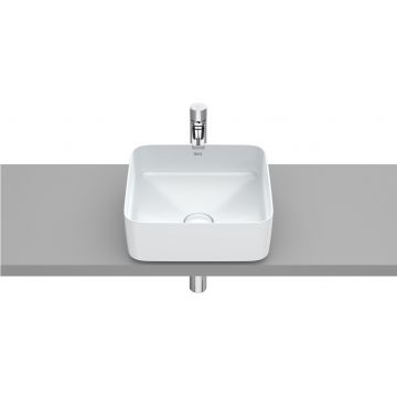 Lavoar tip bol Roca Inspira Square 370x370mm fara orificiu baterie fara preaplin montare pe blat perla