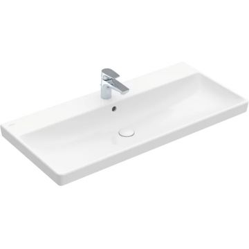 Lavoar Villeroy & Boch Avento CeramicPlus 100cm cu preaplin montare pe mobilier alb Alpin