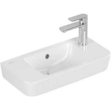 Lavoar Villeroy & Boch O.Novo Compact 50x25cm cu preaplin pozitionare baterie dreapta alb Alpin