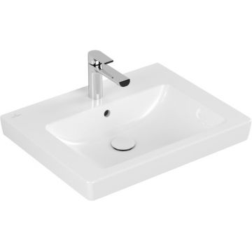 Lavoar Villeroy & Boch Subway 2.0 CeramicPlus 60x47 cm montare pe mobilier alb Alpin