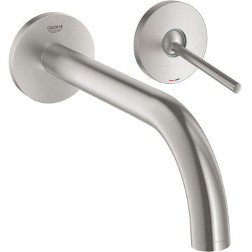 Baterie lavoar Grohe Atrio din 2 elemente pipa 221mm de perete necesita corp ingropat necesita corp ingropat supersteel