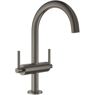 Baterie lavoar Grohe Atrio L cu dubla comanda brushed hard graphite