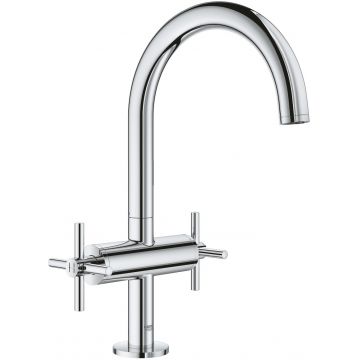 Baterie lavoar Grohe Atrio L cu dubla comanda manere in cruce crom