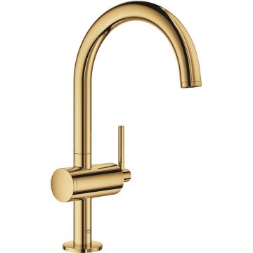 Baterie lavoar Grohe Atrio L cu pipa inalta ventil click-clack cool sunrise