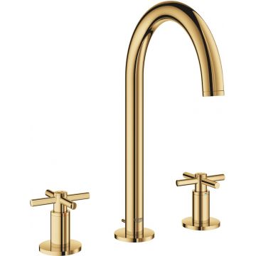 Baterie lavoar Grohe Atrio M din 3 elemente ventil pop-up manere cruce cool sunrise