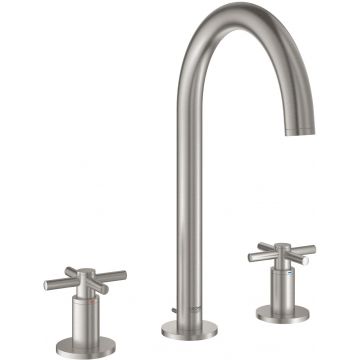 Baterie lavoar Grohe Atrio M din 3 elemente ventil pop-up manere cruce supersteel