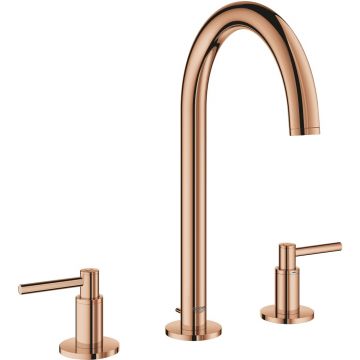 Baterie lavoar Grohe Atrio M din 3 elemente ventil pop-up warm sunset