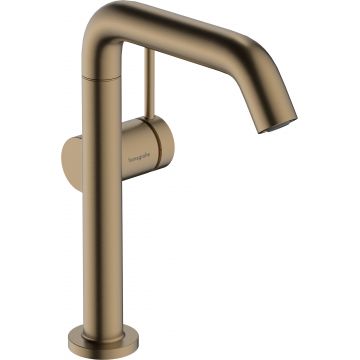 Baterie lavoar Hansgrohe Tecturis S 210 Fine pipa pivotanta CoolStart ventil click-clack bronz periat