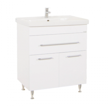 Baza cu lavoar Badenmob Seria 765, MDF si pal, alb lucios, 70.5 x 45.5 x 81 cm