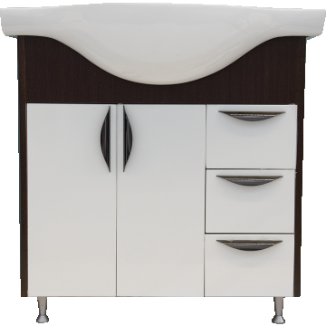 Baza cu lavoar Serenity Sanitop, MDF-PAL, wenge-alb, 80 x 46 x 81 cm