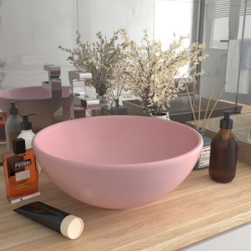Chiuvetă baie lux roz mat 325x14 cm ceramică rotund