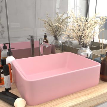 Chiuvetă de baie lux roz mat 41 x 30 x 12 cm ceramică