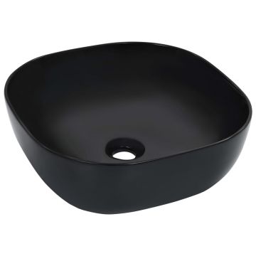 Chiuvetă de baie negru 425x425x145 cm ceramică
