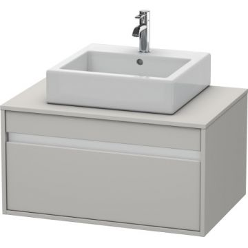Dulap baza suspendat Duravit Ketho cu 1 sertar 80x55cm pentru lavoar pe blat gri mat decor