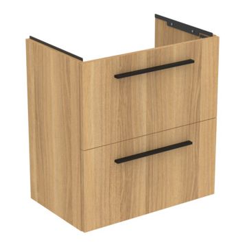 Dulap baza suspendat Ideal Standard i.life S cu doua sertare 60cm stejar natural