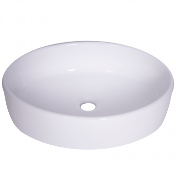 Lavoar oval Sanotechnik K305, montaj blat, ceramica, alb, 50 x 36 x 14 cm