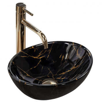 Lavoar pe blat Rea Sofia Mini Marble Black Shiny