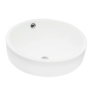 Lavoar rotund Sanotechnik K910, montaj blat, ceramica, alb, 46 x 19 cm