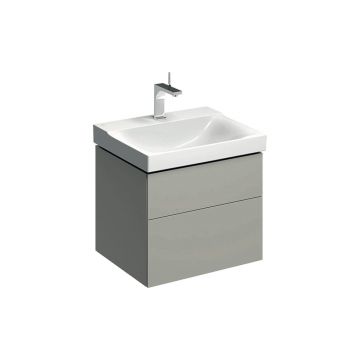 Dulap baza pentru lavoar suspendat Geberit Xeno2 greige 2 sertare 58 cm