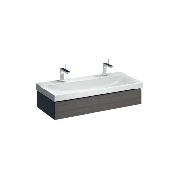 Dulap baza pentru lavoar suspendat Geberit Xeno2 gri 2 sertare 118 cm