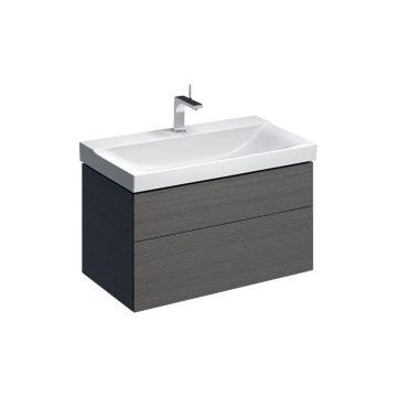 Dulap baza pentru lavoar suspendat Geberit Xeno2 gri 2 sertare 88 cm