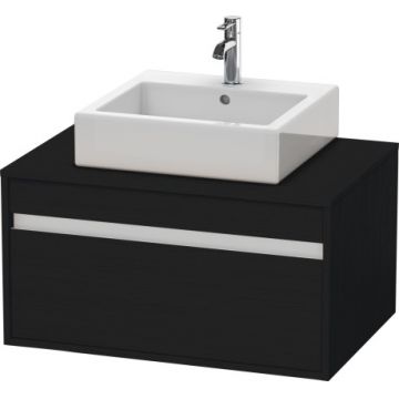 Dulap baza suspendat Duravit Ketho cu 1 sertar 80x55cm pentru lavoar pe blat stejar negru
