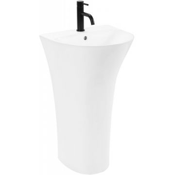 Lavoar freestanding Rea Rita Slim asimetric finisaj alb lucios 48 cm