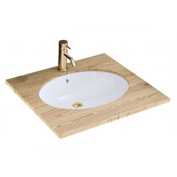 Lavoar încastrat ceramic sub blat Rea Nel, 47.5x39 cm, alb