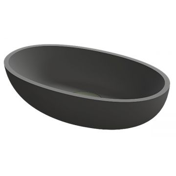 Lavoar oval tip bol Riho Escala 55x32cm Solid Surface antracit mat